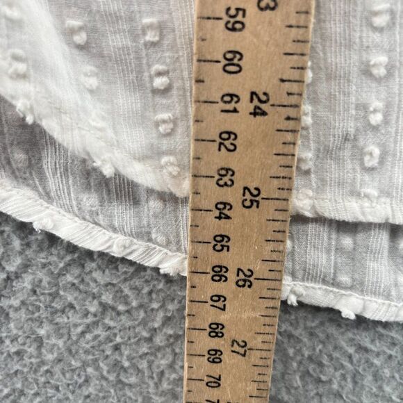 Anthropologie Akemi Kin White Swiss Dot Pocket Button Down Blouse XS - Picture 9 of 12